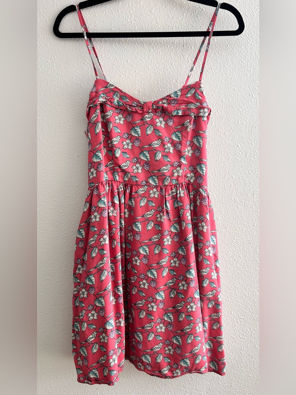 LC Lauren Conrad Coral Pink Floral Spaghetti-Strap Dress